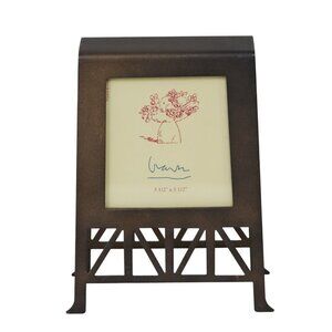 Michael Graves Modern Metal Photo Frame Industrial Bronze Tone 6.5" high
